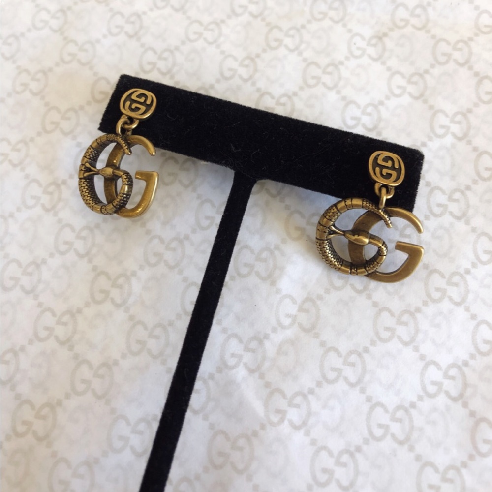 Authentic Gucci GG Snake Marmont Earrings - Picture 1 of 6